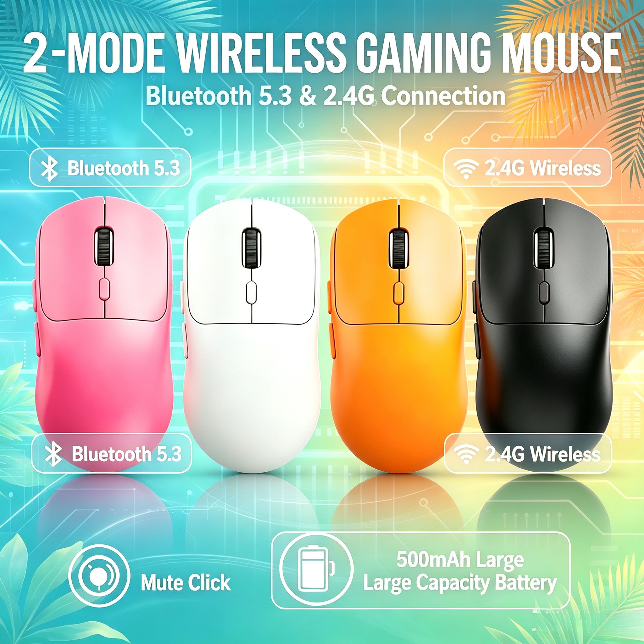 M348-Itly Mouse Sem Fio De 2 Modos Para Jogos E Escritório , Universal , Compatibilidade Com PCs Laptops , bluetooth