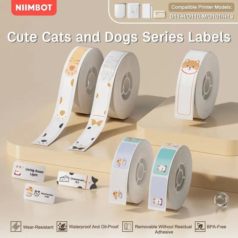Rolo De Papel Térmico Multicolorido Com Etiqueta De Impressão D11 Compatível Impressora De Etiquetas Niimbot D11 D110