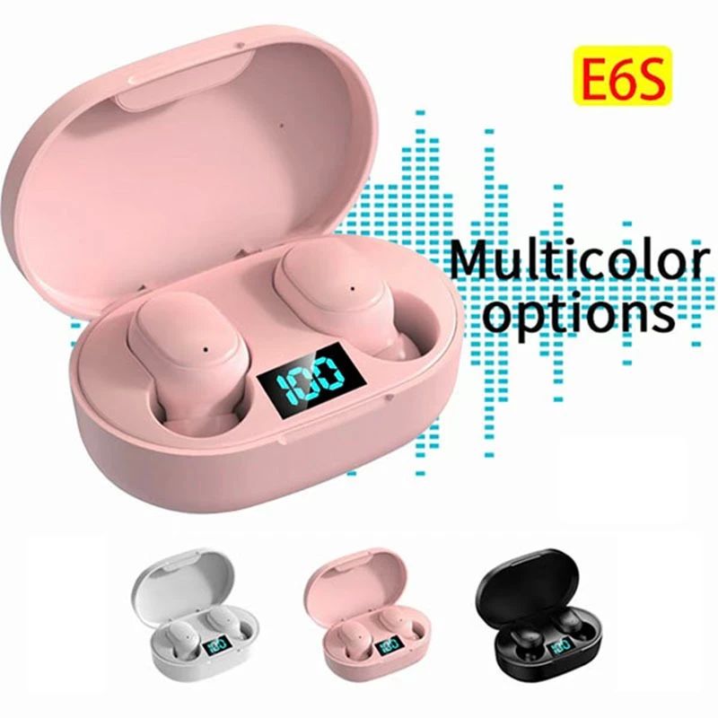 E6S Fones De Ouvido Sem Fio Bluetooth Display LED TWS 9D Estéreo Com Cancelamento De Ruído Esportivos Para Jogos À Prova