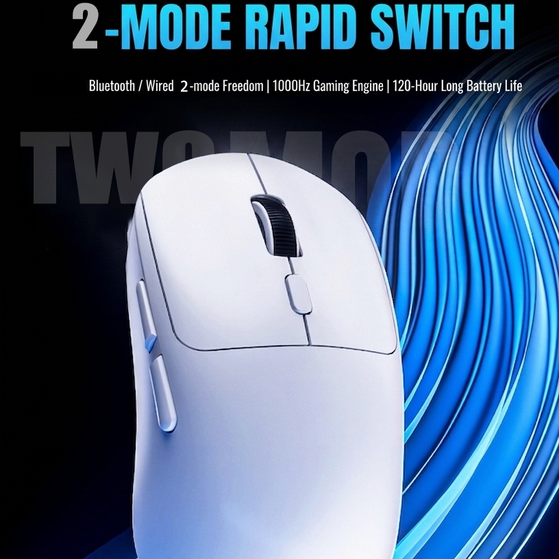 HXSJ 348 Mouse Gamer Bluetooth Sem Fio BT5.3 Leve Ajustável 10000 DPI Compatível com Desktop e Notebook — imagem 2 de 2