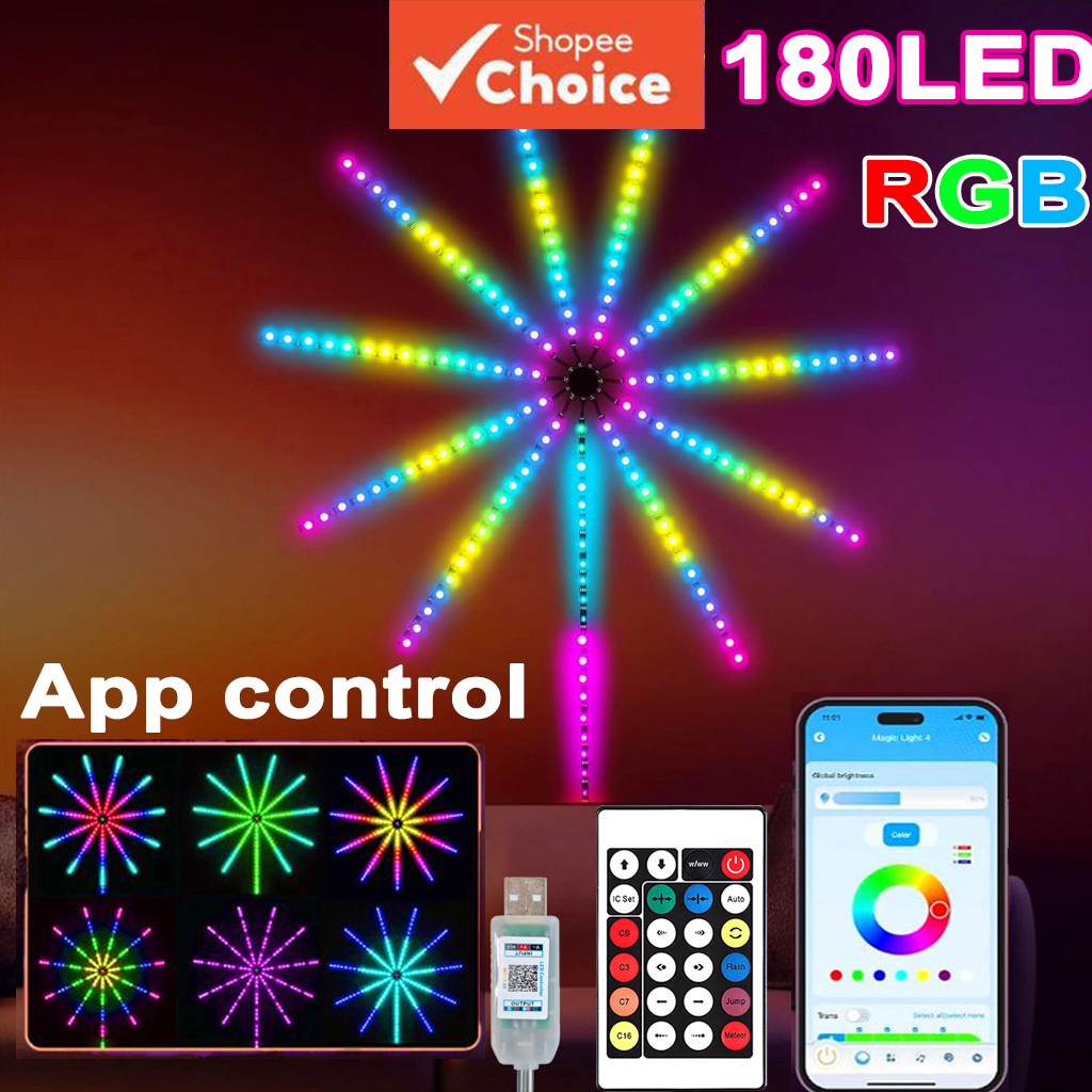 180 LED Fogos De Artifício Fada Natal Ao Ar Livre À Prova D'água Casa Dream Color Lamp 5050 RGB Strip Inteligente Flexív