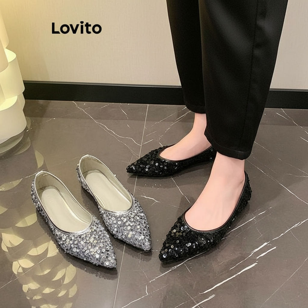 Lovito Feminina Elegante Francesa Conforto Plano Bailarina para Mulheres LFA58276 em Oferta na Shopee