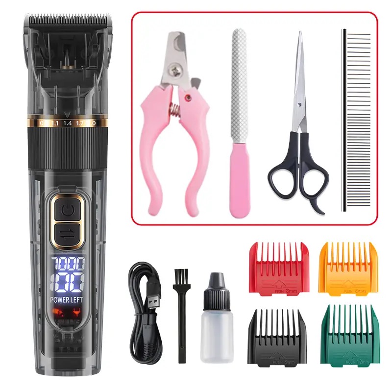 BrandName Dog Cat Hair Clipper Grooming Trimmer Conjunto Profissional De Barbear Para Animais De Estimação
