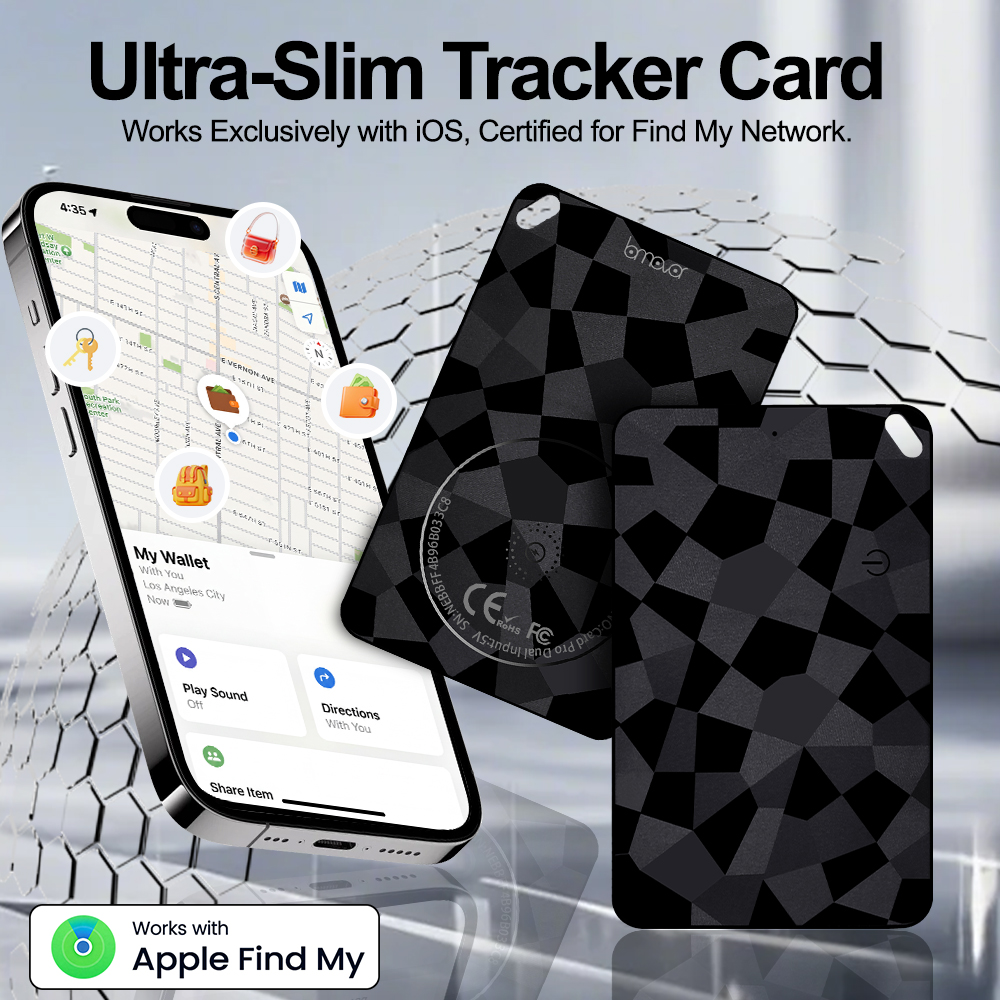 Cartão Rastreador de Carteira Smart Tag Compatível com o Aplicativo iOS Find My para Localizador de Bagagens e Mochilas