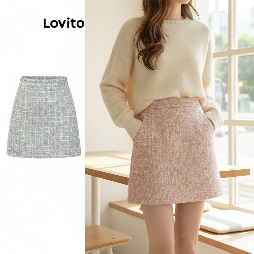 Lovito Saia Feminina Estampada com Modelagem Evasê L71ED093 (Multicolorida) em Oferta na Shopee