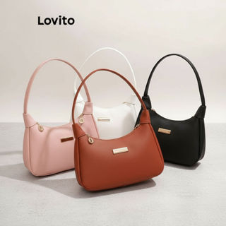 Lovito Bolsa Feminina Simples Zíper para Usar Debaixo do Braço Gran Capacida Mão Versátil LFA11581\2 em Oferta na Shopee