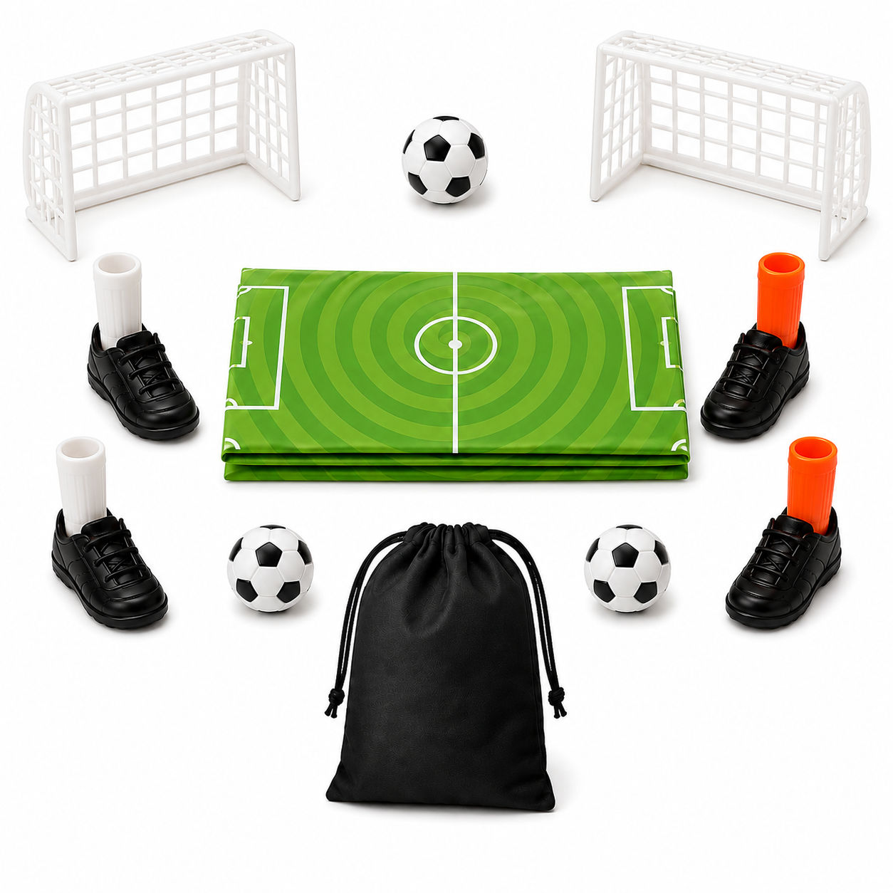 Dedo Jogo De Futebol Conjunto Família Diversão Portátil Mesa Mini 2 Metas 4 Sapatos 3 Bolas Campo Esteira Saco Armazenam