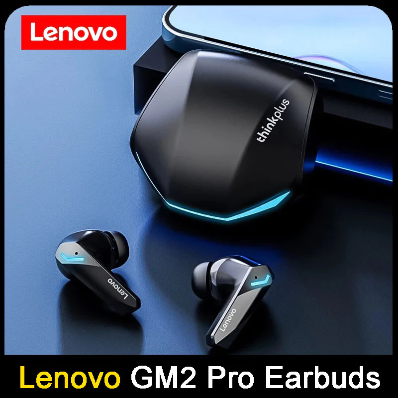 Fones de Ouvido Lenovo GM2 Pro TWS Sem Fio HiFi Estéreo Graves Potentes Latência Baixa Headsets Gamer para Esportes ao — imagem 2 de 2