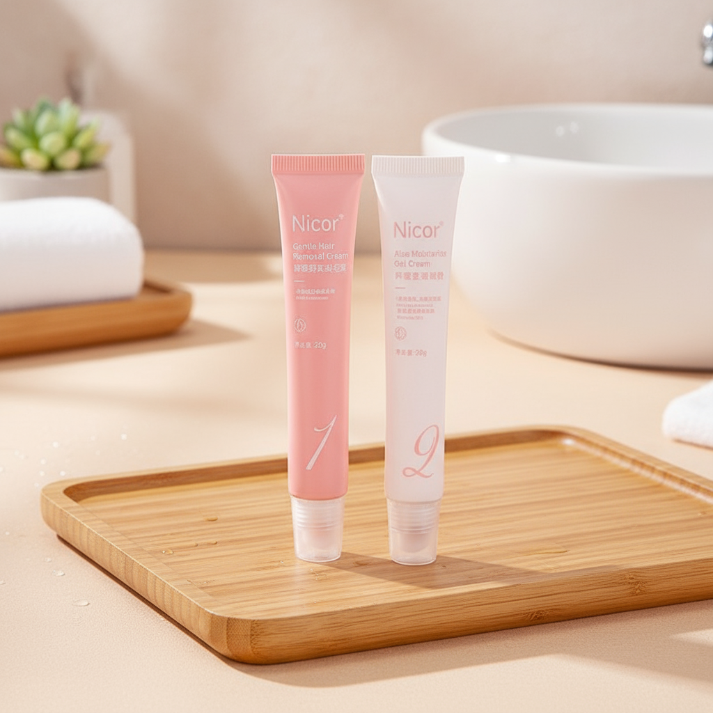 Creme Removedor de Pelos de Lábios Nicor para Homens e Mulheres, Suave para Remoção de Pelos Faciais e dos Lábios,