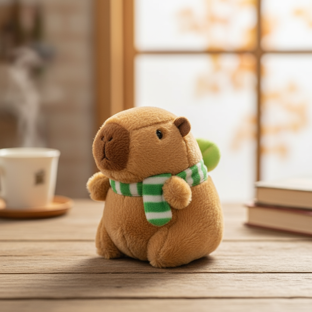  Chaveiro de brinquedo de pelúcia Capibara de 13-15cm, acessório de mochila para crianças, meninos e meninas, presente