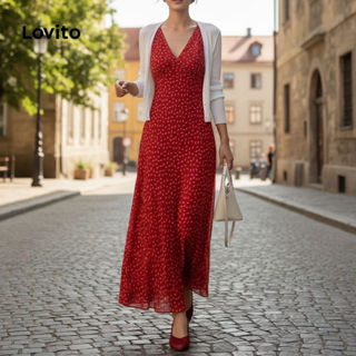 (Trendy2) Lovito Vestido Casual Ditsy Vestido Geométrico Floral Para Mulheres LNE73668 em Oferta na Shopee