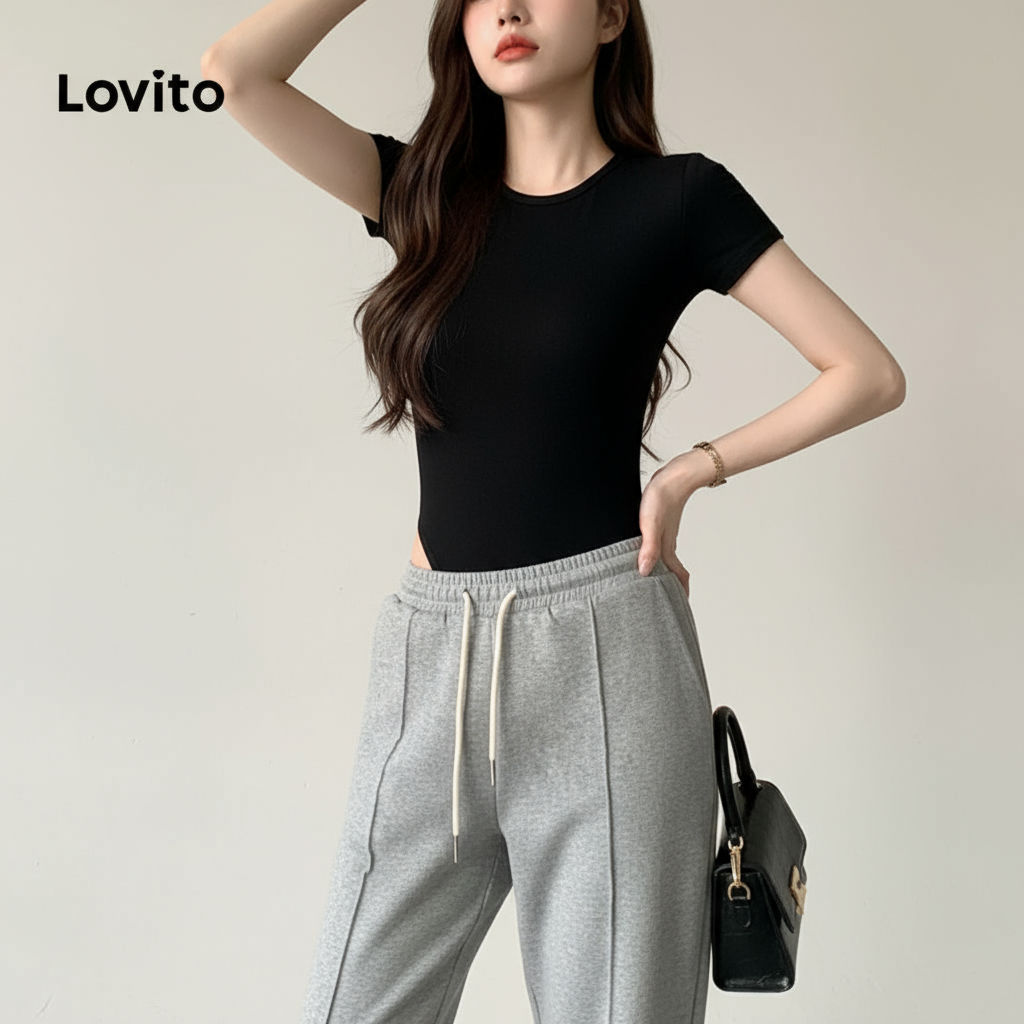Lovito Bory Casual Feminino para o Verão LNA65570 em Oferta na Shopee