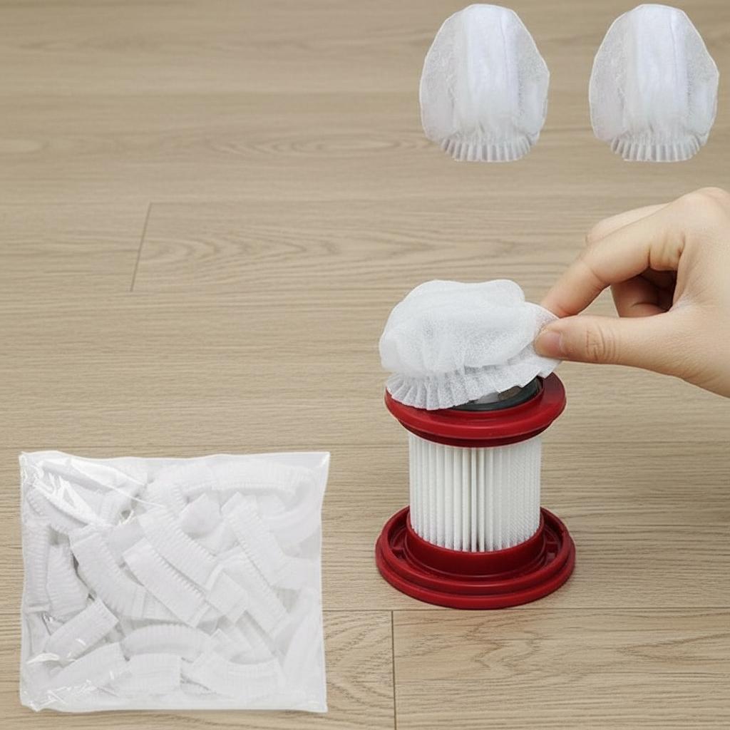100PCS Sacos de Malha Descartáveis de Tecido Não Tecido para Cuidados Domésticos, Capas de Filtro para Aspiradores