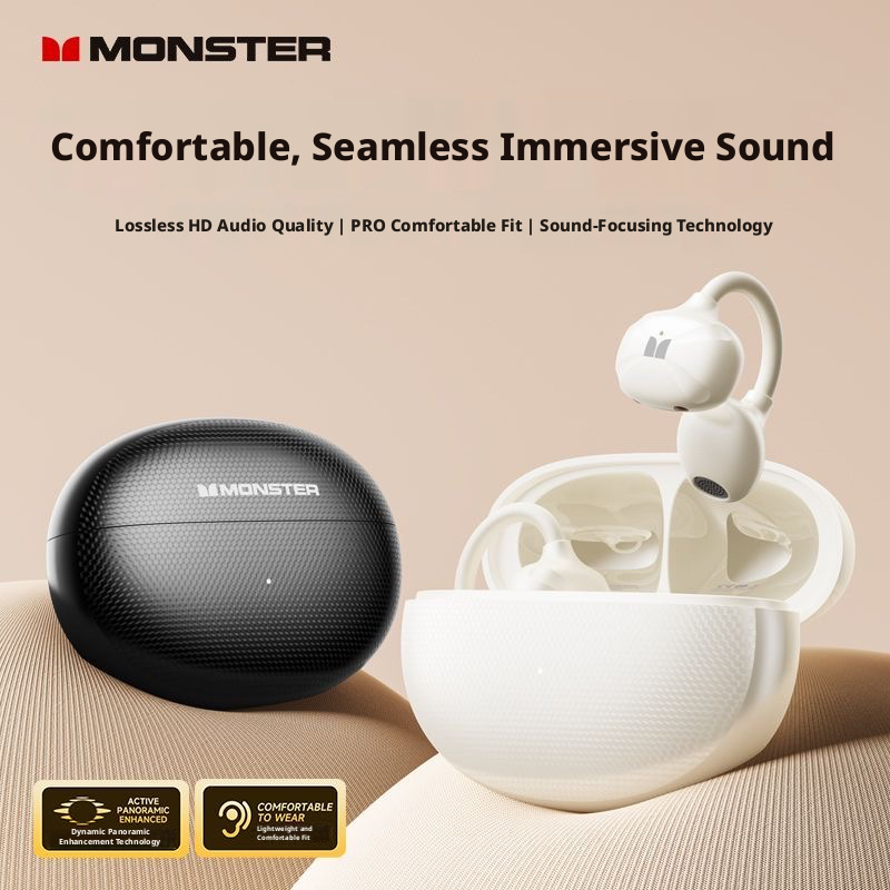Fones de ouvido Monster M800 Bluetooth Clip-On, design retrô, fones de alta definição, fones esportivos de baixa