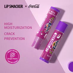 Lip Smacker Balm-Fanta Uva, hidratante e calmante o dia todo, pré-base para batom, mantém os lábios macios e suaves para