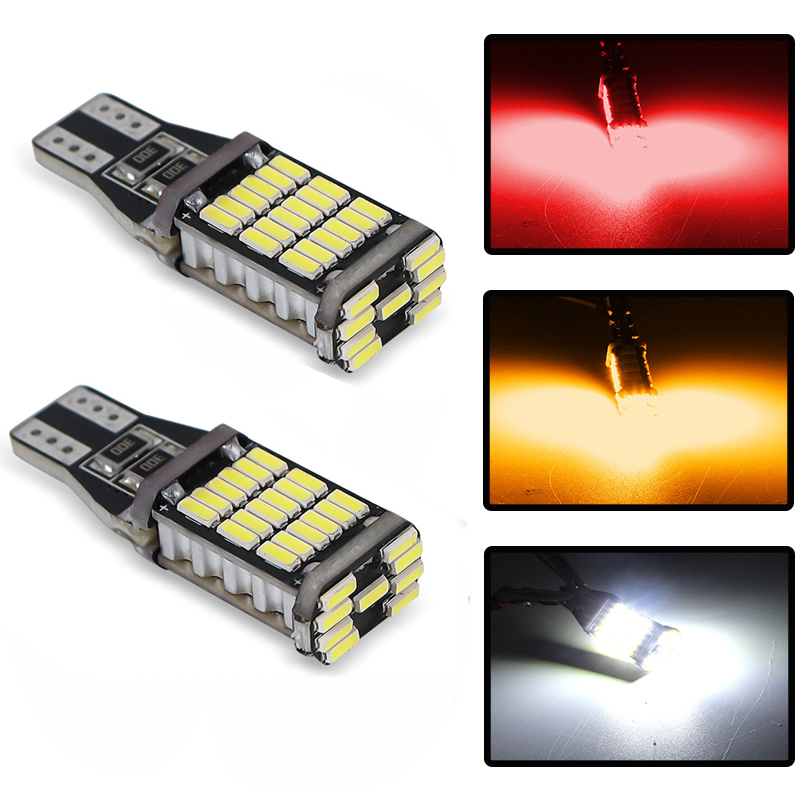 Lâmpada LED De Sinalização De Volta 45 chip , terminal T10/T15 (1) Para Olhos Brilhantes De Motocicletas De Carro .