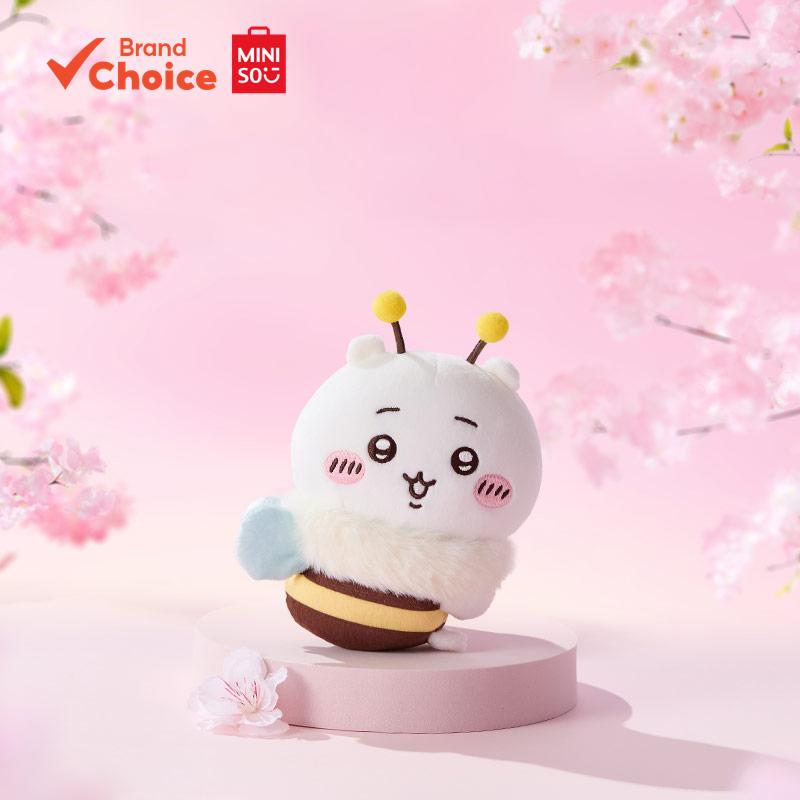 MINISO  clipe de pelúcia de abelha macia da série chiikawa de temporada de sakura com design adorável