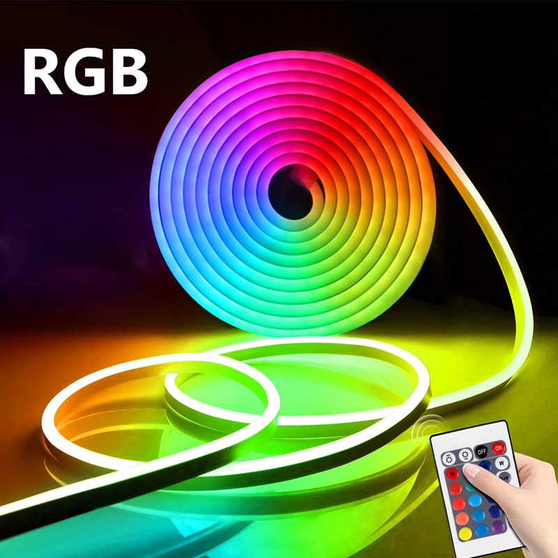 SAIMILI 5M RGB Neon LED Strip Light Controle Remoto Multicolor À Prova D'água Silicone Lâmpada De Fita Autoadesiva Flexí