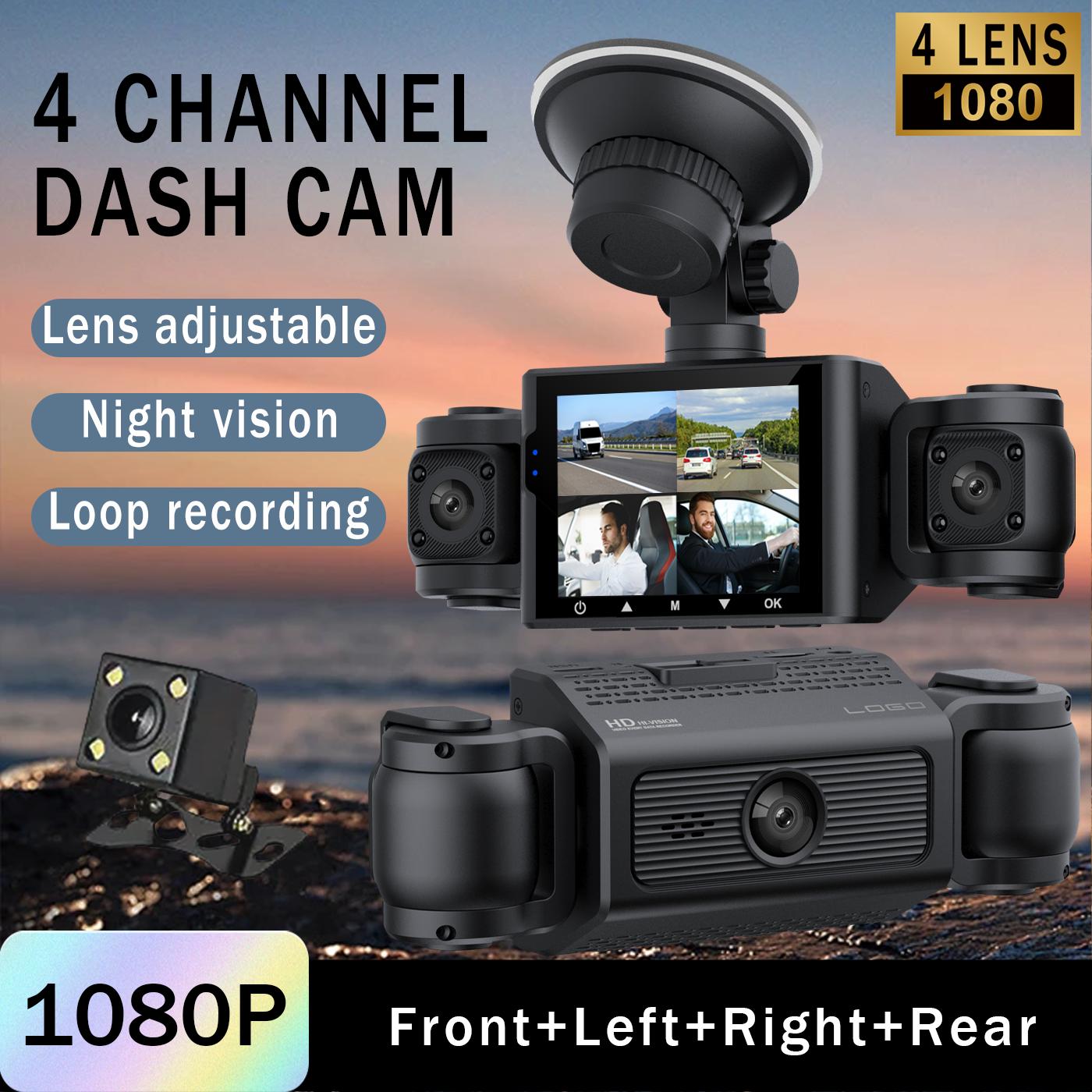4 Lentes Carro Dvr WIFI G-sensor Loop Record 4k Dashcam Para Estacionamento E Segurança