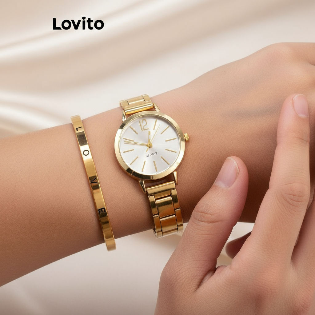 Lovito Relógio Feminino Casual de Quartzo LFA12595 - Elegância Sutil para o Dia a Dia em Oferta na Shopee