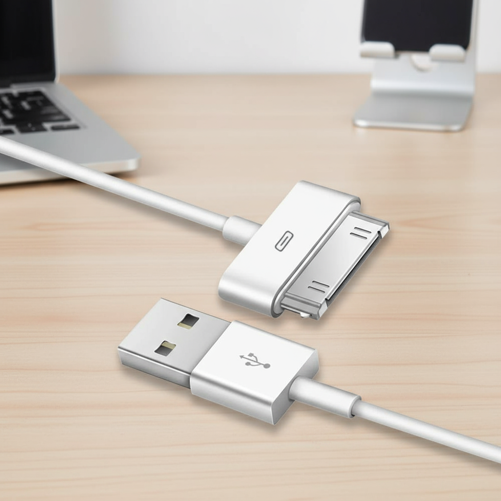 Cabo de carregamento USB para iPhone 4 4s 3G 3GS iPad 1 2 3 iPod Nano Touch com adaptador