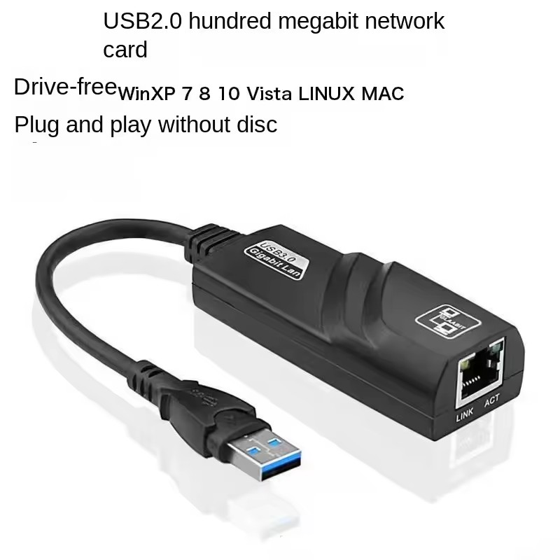 Adaptador USB 3.0 para RJ45 Ethernet com fio 1000Mbps para Windows 10, Xiaomi Mi Box, PC, placa de rede USB 3.0