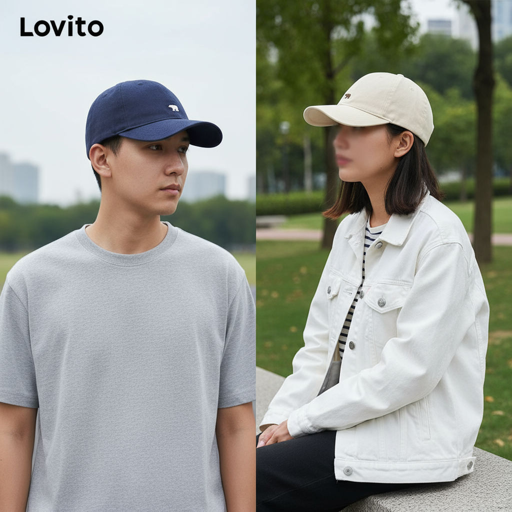 Lovito Liso Bordado Estampa Urso Polar Aba Dobrada LFA08409\2 em Oferta na Shopee