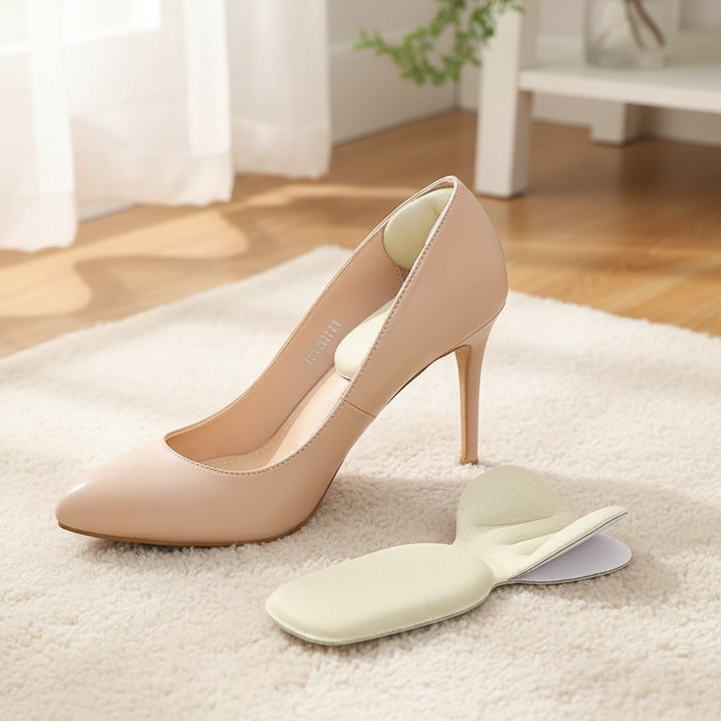 Palmilhas reutilizáveis para melhorar o ajuste e evitar bolhas em sapatos grandes e folgados.
