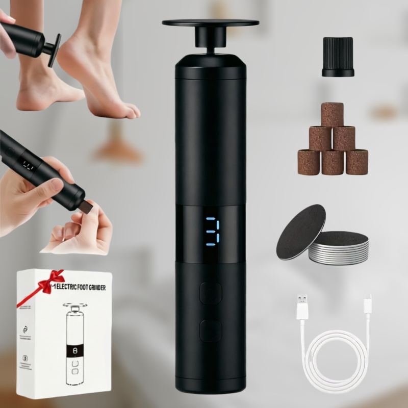Removedor De Calos De Pé Elétrico Recarregável Usb Velocidade Ajustável Portátil Com Cabeça De Lixa Almofada Microagulha