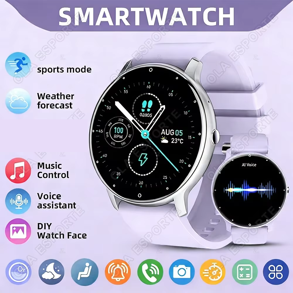 Novo Smartwatch Esportivo à Prova D'Água com Tela Touch Completa, Monitor de Saúde e Chamada Bluetooth para Homens e
