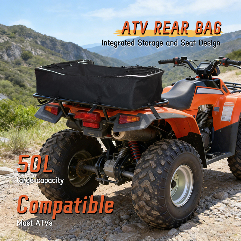 Bolsa Para Assento Traseiro Atv , Traseira Motocicleta , Grande Capacidade , Pacote De Armazenamento Com Vários Comparti