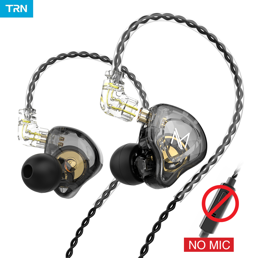 Fone de ouvido intra-auricular TRN MT1, fones de ouvido DJ HI-FI, fones de ouvido dinâmicos com cancelamento de ruído e