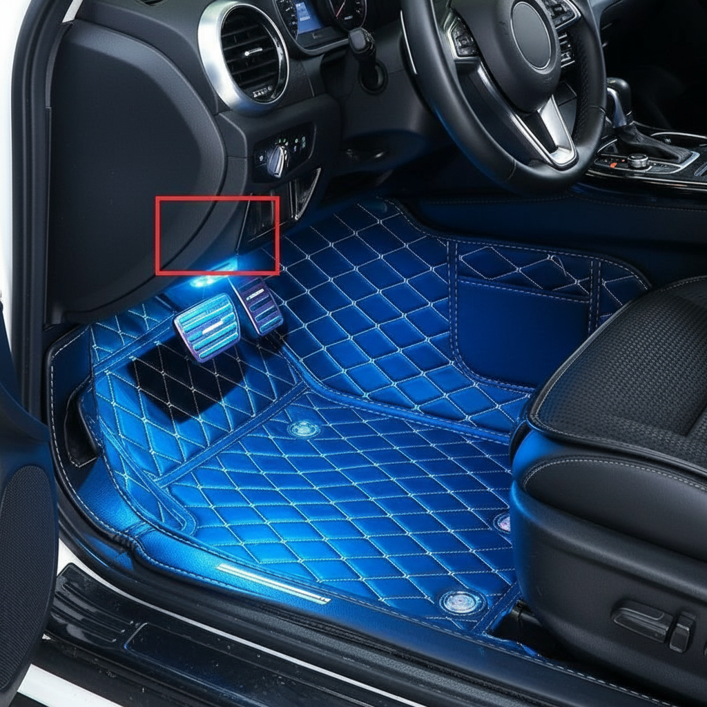  Lâmpada LED ambiente para carro com carregamento USB, sensor de toque, iluminação interior sem fio.