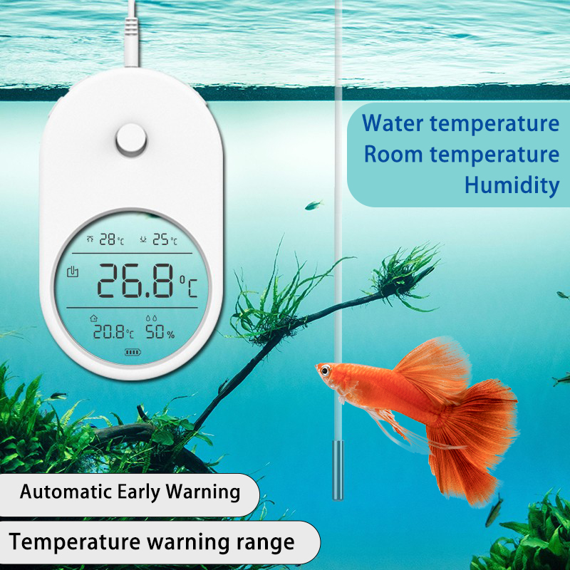  Novo Termômetro Digital para Aquário T1, Medidor de Temperatura da Água com Visor LCD e Alarme para Aquário e Monitor