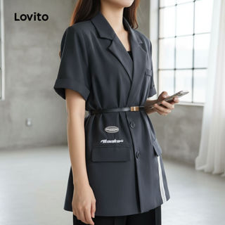 Lovito Cinto feminino casual, estilo simples coreano, elegante e versátil, LFA77512 em Oferta na Shopee