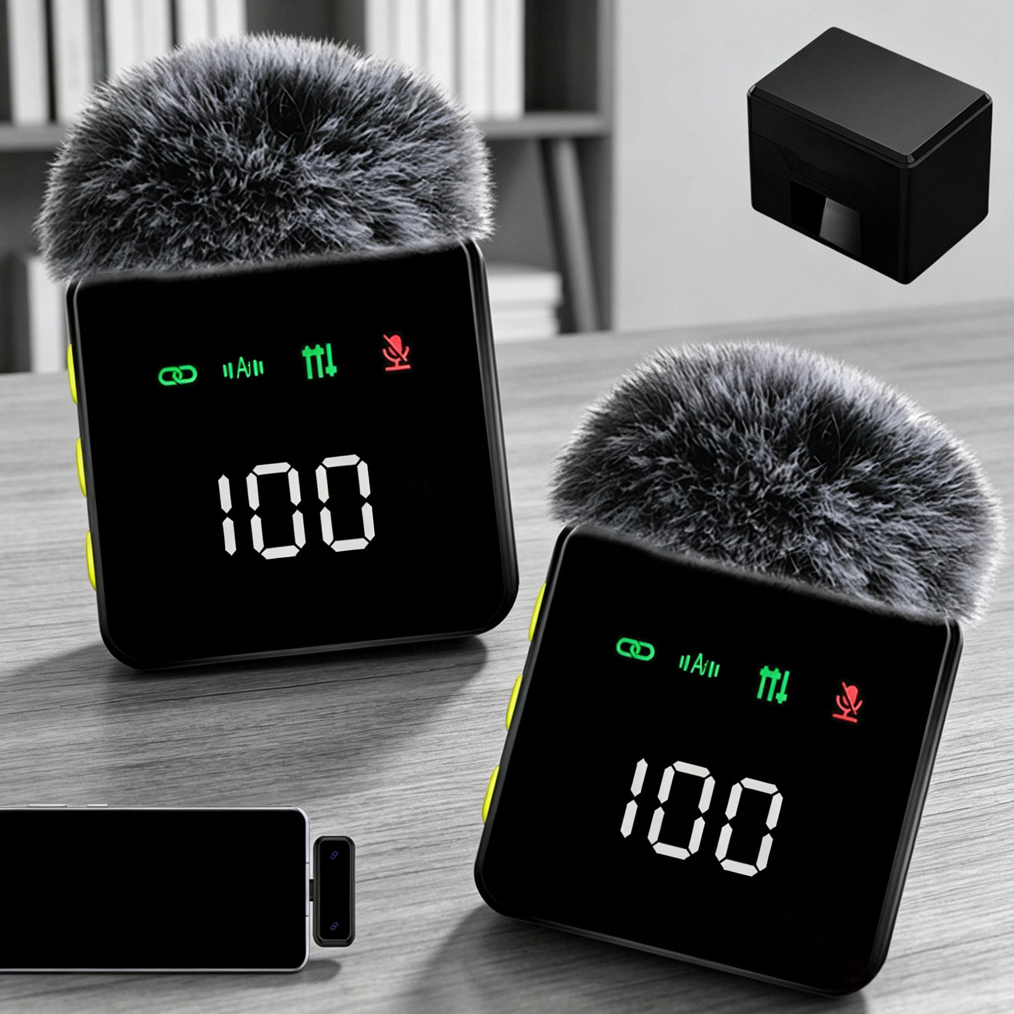 Microfone de lapela sem fio para iPhone, iPad e Android Mini Mic para , YouTube 