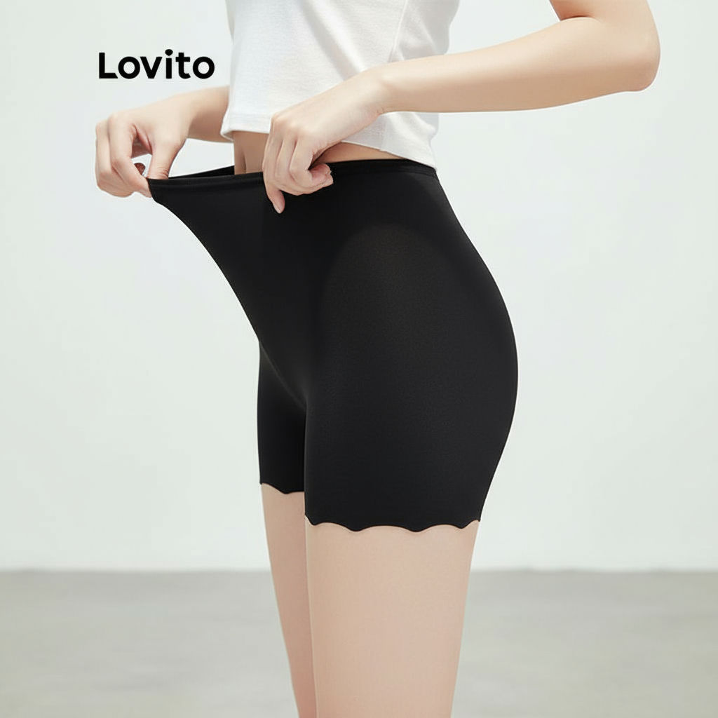 Lovito Calças Casuais Lisas e Redondas para Homens e Mulheres L48L072 (Damasco, Branco, Preto) em Oferta na Shopee