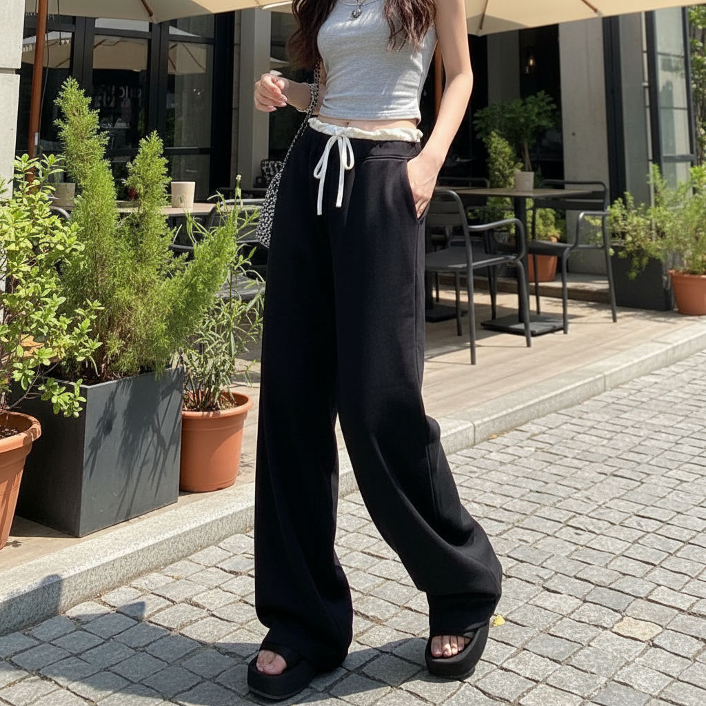 Lovito Calça Lisa Calça Colorblock Para Mulheres LNA70674\3 em Oferta na Shopee