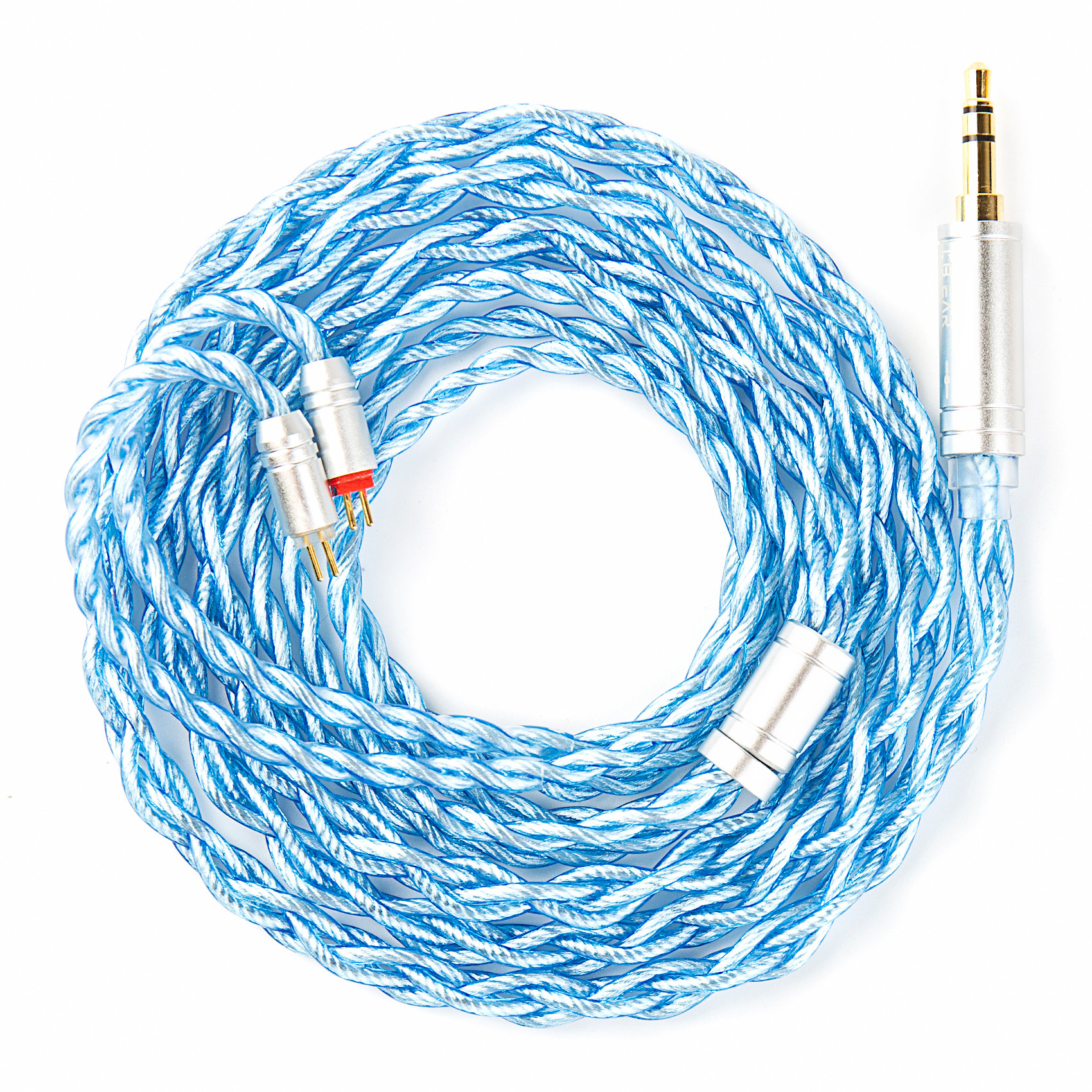 Cabo de fone de ouvido KBEAR Palm Thunder IEM 4 fios banhados a prata para MMCX/QDC, atualização HiFi