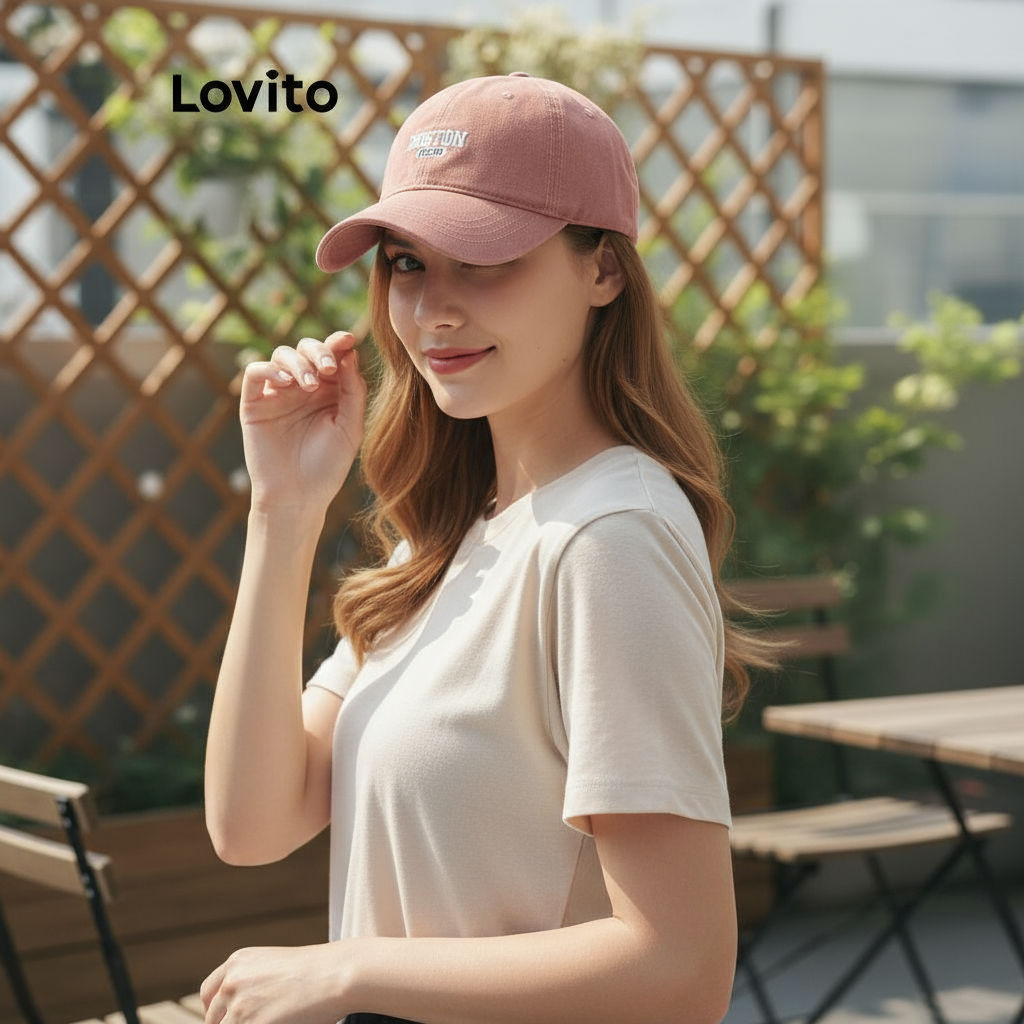 Boné Feminino Boston Casual com Letras - LFA09617 Lovito em Oferta na Shopee