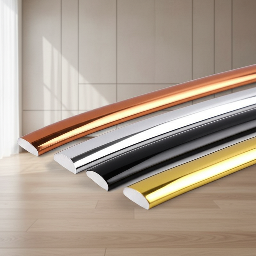 Moldura de espelho autocolante de 1M, acabamento em PVC, moldura de parede, linha de moldagem, faixa decorativa de