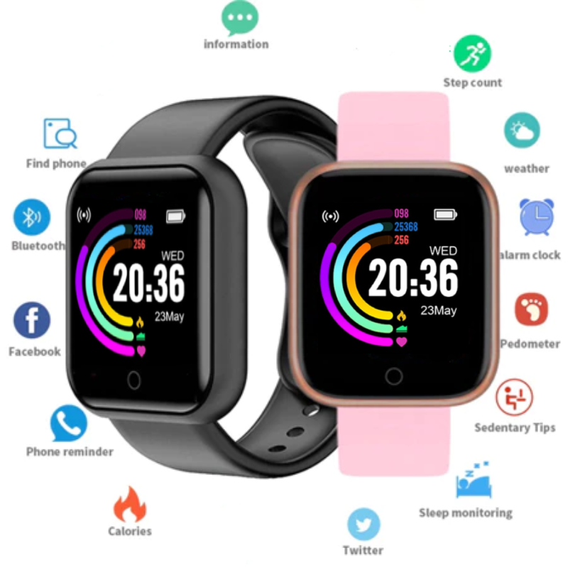 Y68 D20 Smartwatch Relógio Inteligente Novo Monitor De Fitness Homens Mulheres Pulseira Digital
