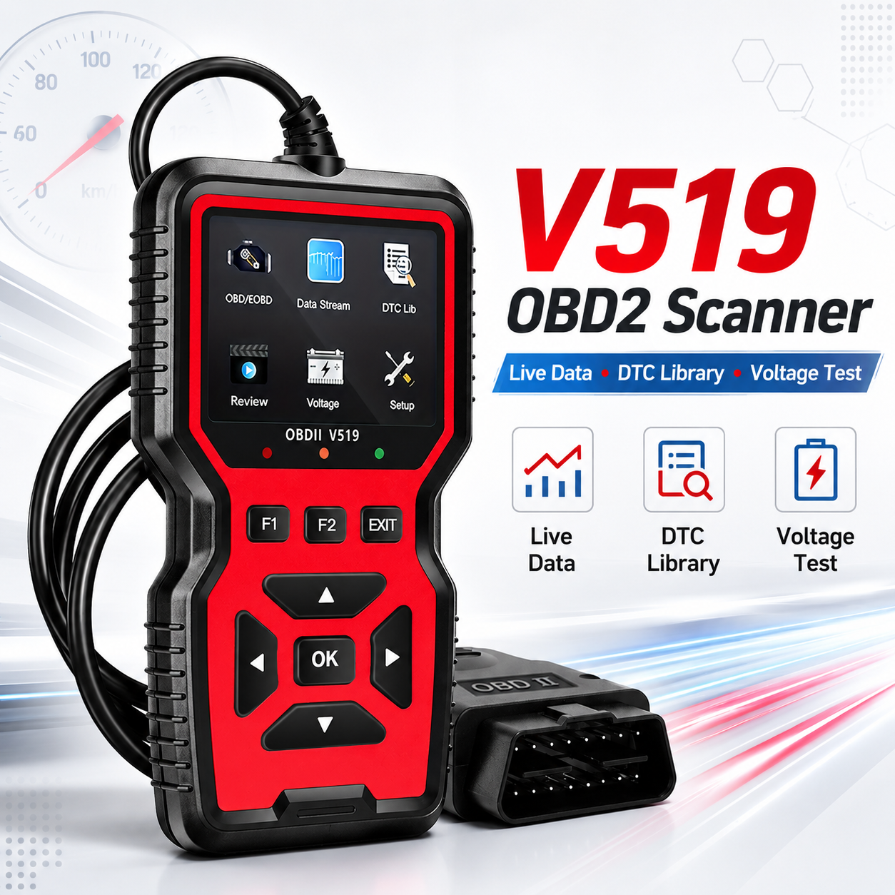 Leitor De Código De Falha Do Motor Da Ferramenta De Diagnóstico Scanner De Carro OBD2