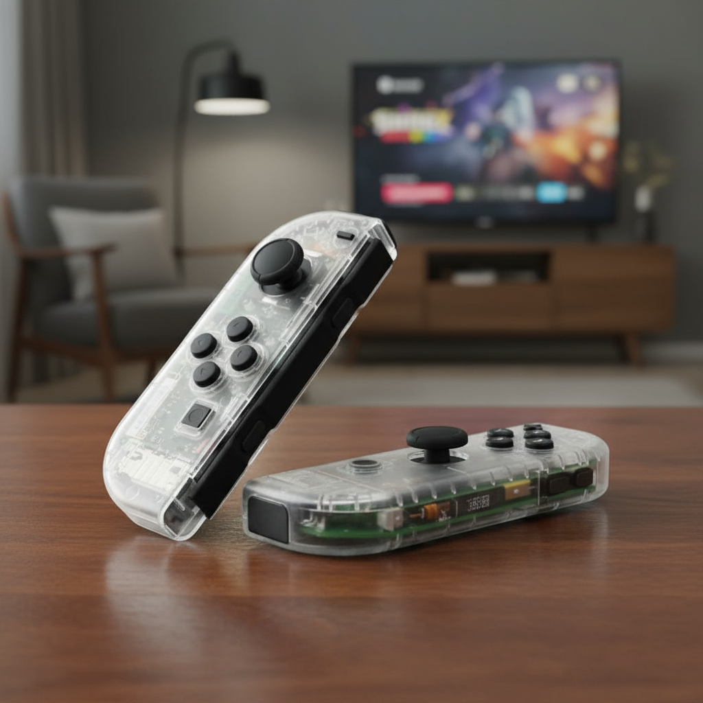 Conjunto de Carcaça Transparente para Joy-con de Nintendo Switch Esquerda e Direita