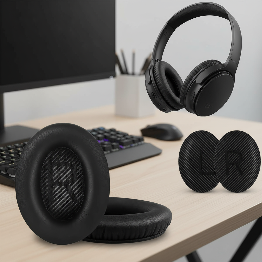 Almofadas de reposição de espuma de memória para fones de ouvido BOSE QuietComfort 35 e QC35 II