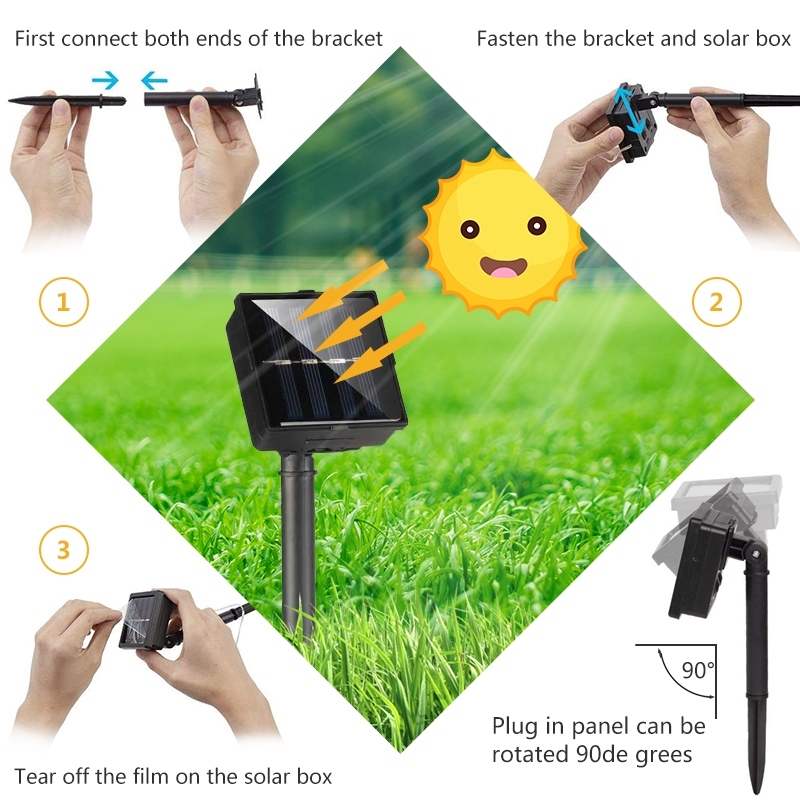 Luzes de cascata solares à prova d'água com LED e 8 modos para decoração de jardim, festas, casamentos, Natal e — imagem 2 de 2