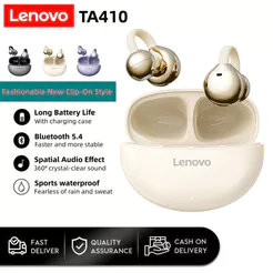 Lenovo TA410 Fones De Ouvido TWS Bluetooth 5.4 Aberto-Orelha Driver Dinâmico Som Estéreo Ultra-Leve Clip-On Sem Fio De A