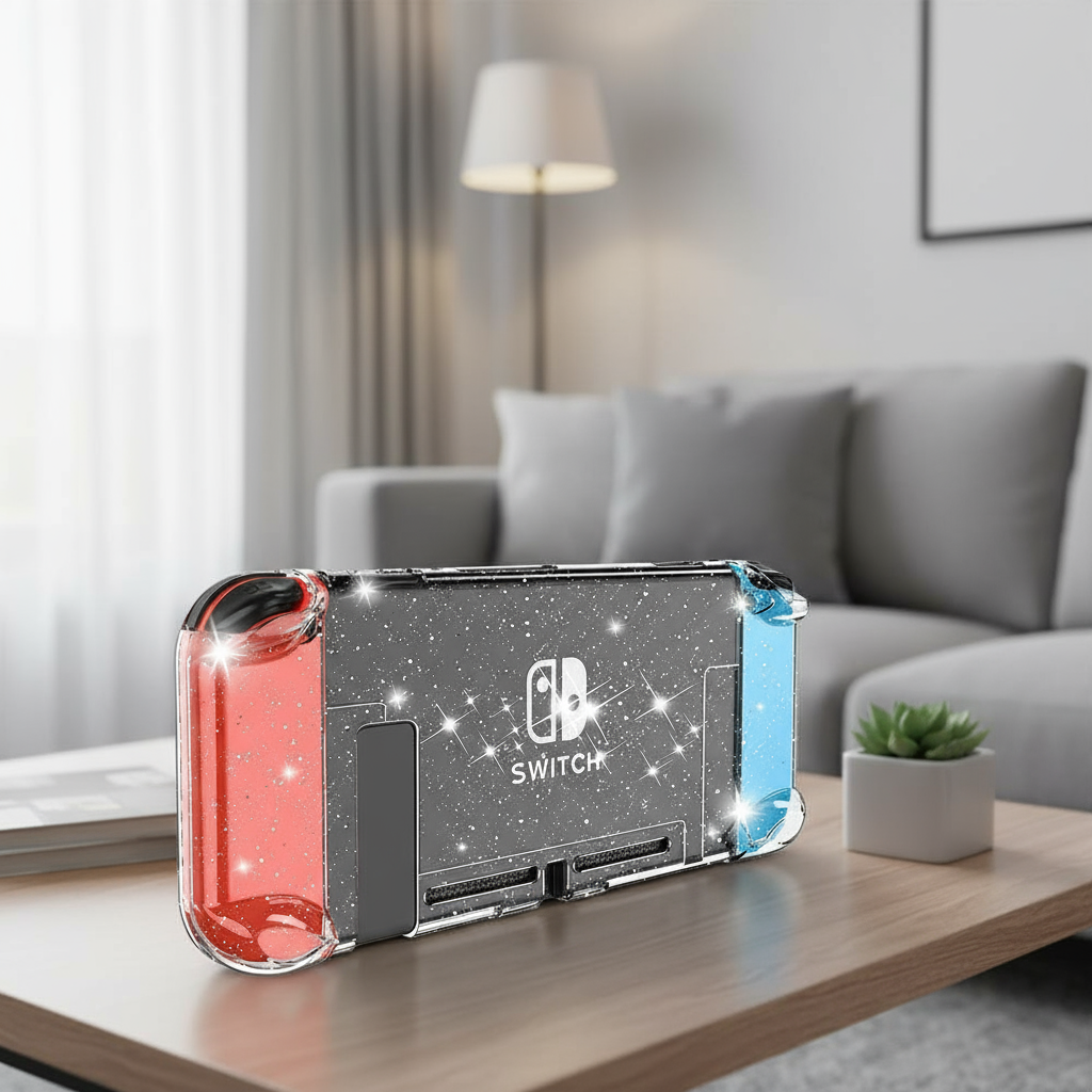 Capa Dura Transparente para Nintendo Switch Oled com Suporte para Encaixe