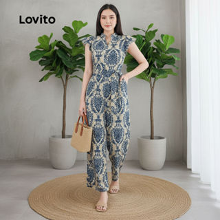 Macacão Feminino Boho Tribal com Cadarço e Zíper Lovito L133ED204 em Oferta na Shopee