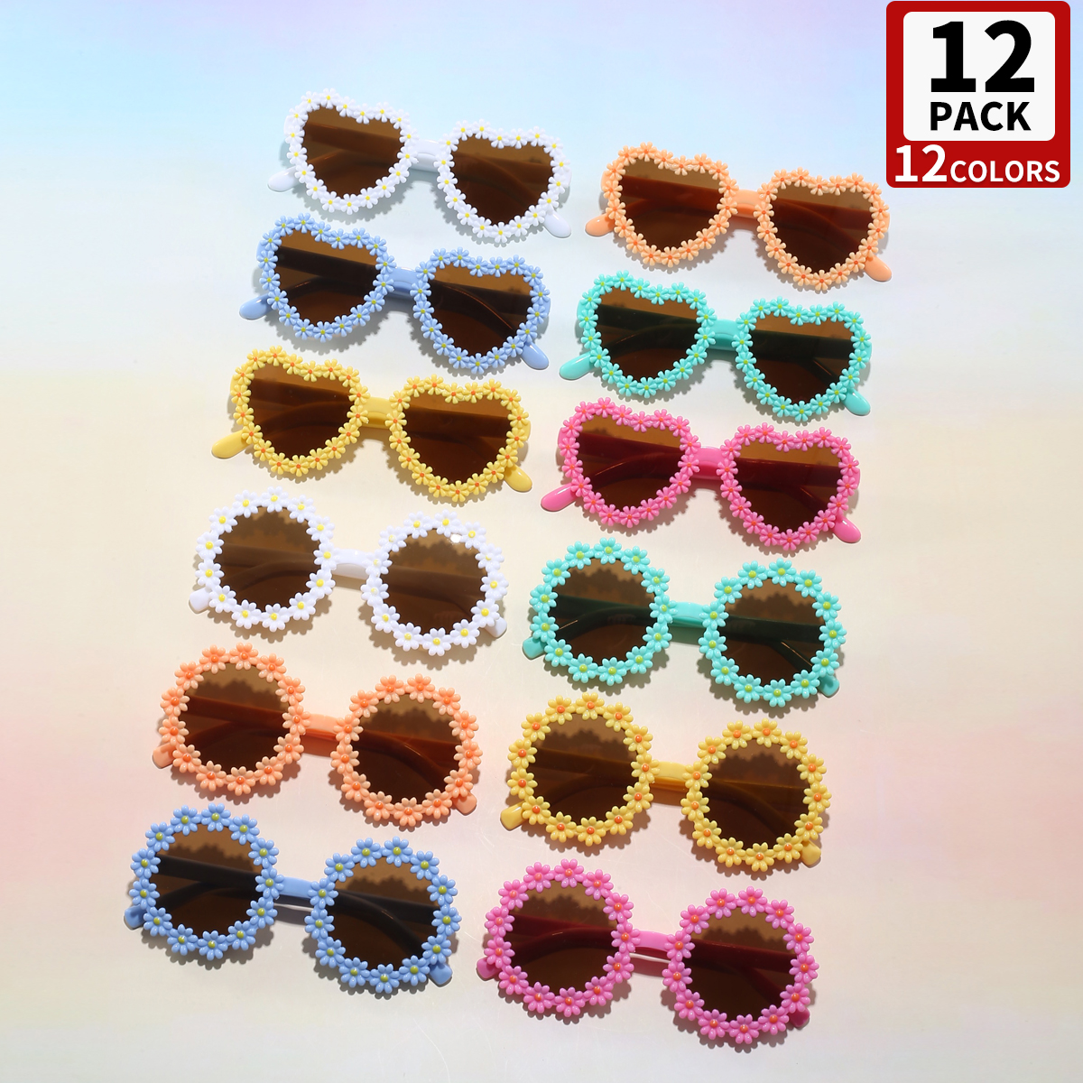 Bonito Girassol Crianças Óculos De Sol Ao Ar Livre Praia Proteção Solar Elegante Mix Match Foto Pronto Meninas